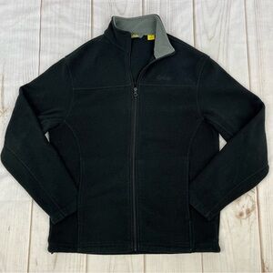 Cabela’s Full Zip Fleece Jacket Black/Gray Sz S